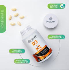 Vitamina D3 + K2 - 60 Cápsulas de 800 mg