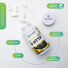 L-Triptófano + 5-HTP + Glicinato de magnesio + Oxido de zinc - 60 cápsulas de 500 mg