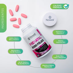 Prenatal Ácido Fólico - 60 tabletas de 500 mg
