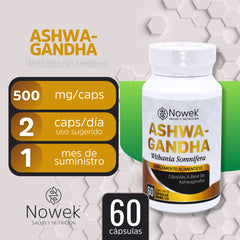 Ashwagndha - 60 Cápsulas de 500 mg