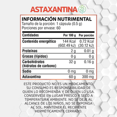 Astaxantina - 60 Cápsulas de 500 mg