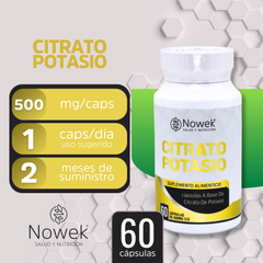 Citrato de Potasio - 60 Cápsulas de 500 mg