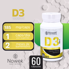 Vitamina D3 - 60 Cápsulas de 185 mg
