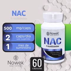 NAC (N-Acetilcisteína) - 60 cápsulas de 500 mg