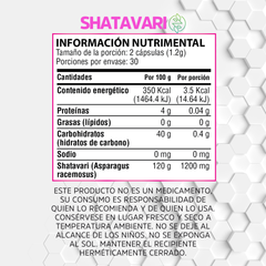 Shatavari - 60 cápsulas de 500 mg