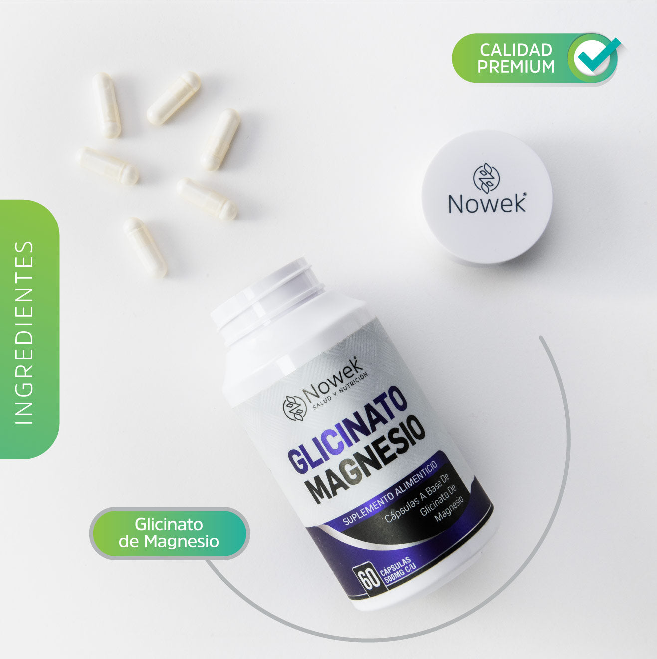 Glicinato de Magnesio - 60 Cápsulas de 500 mg