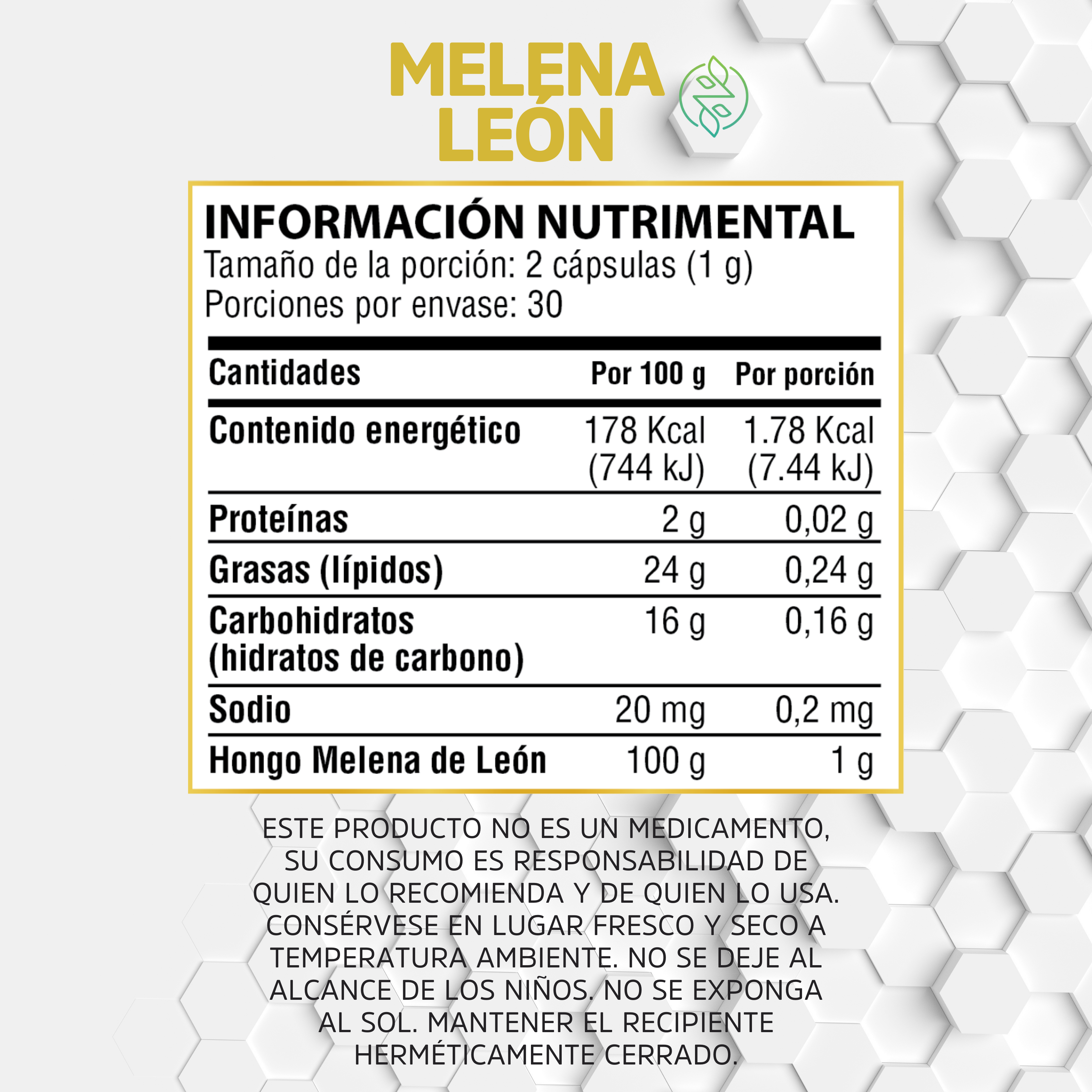 Melena de León - 60 cápsulas de 500 mg