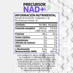 Precursor NAD+ Nicotinamida Mononucleótido (NMN) 30 Cápsulas